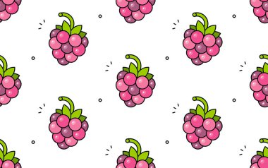 Ahududu desenli. Vektör el çizimi resimleme