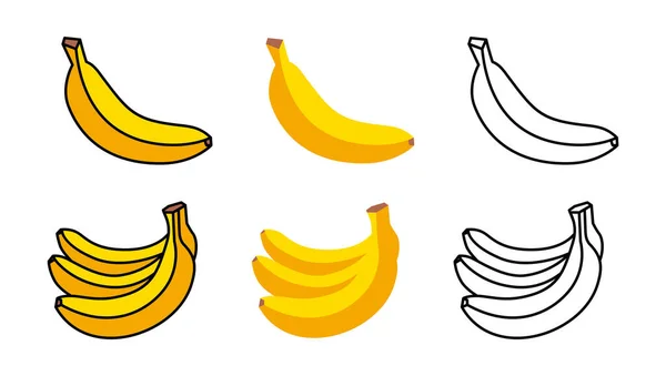 Icona Della Banana Isolato Sfondo Bianco — Vettoriale Stock