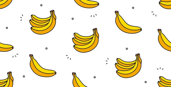 Banana Modello Senza Soluzione Continuità Illustrazione Disegnata Mano Vettoriale — Vettoriale Stock