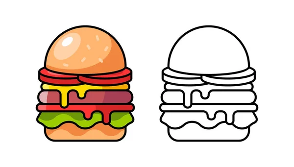 Икона Гамбургера Изолированный Белом Фоне — стоковый вектор