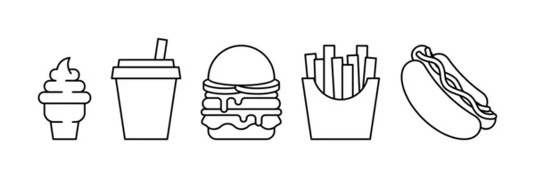 Ikona Fast Food Izolacja Białym Tle — Wektor stockowy
