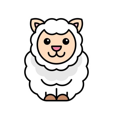 Koyun simgesi. Simge tasarımı. Şablon ögeleri