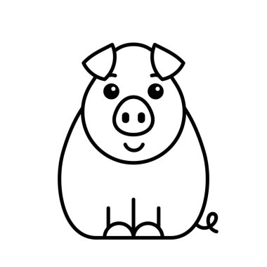 Domuz ikonu. Simge tasarımı. Şablon ögeleri