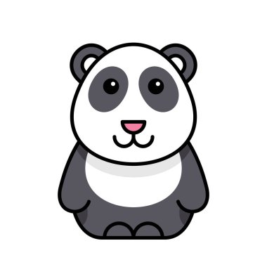 Panda ikonu. Simge tasarımı. Şablon ögeleri