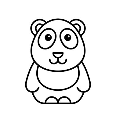 Panda ikonu. Simge tasarımı. Şablon ögeleri