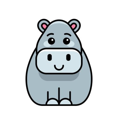 Su aygırı ikonu. Simge tasarımı. Şablon ögeleri