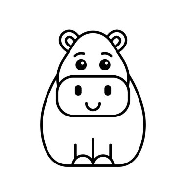 Su aygırı ikonu. Simge tasarımı. Şablon ögeleri