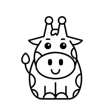 Zürafa ikonu. Simge tasarımı. Şablon ögeleri