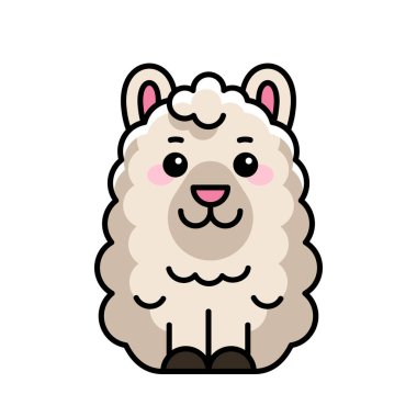 Lama ikonu. Simge tasarımı. Şablon ögeleri