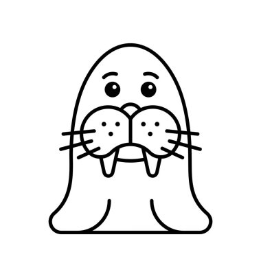 Deniz aygırı ikonu. Simge tasarımı. Şablon ögeleri