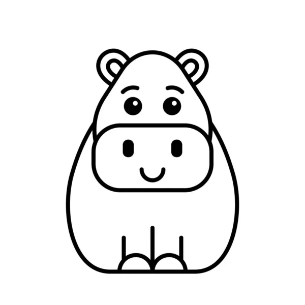 Hippo Icoon Ikoon Ontwerp Template Elementen — Stockvector