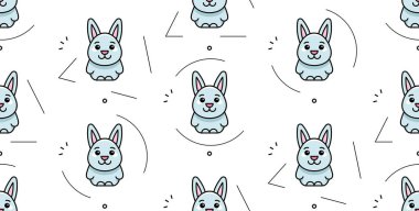 Tavşanlı kusursuz desen. Simge tasarımı. Şablon ögeleri