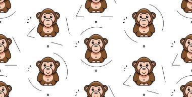 Maymunlarda kusursuz desen. Simge tasarımı. Şablon ögeleri