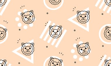 Koyunlarla kusursuz bir düzen. Simge tasarımı. Şablon ögeleri