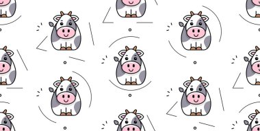 İneklerle kusursuz desen. Simge tasarımı. Şablon ögeleri