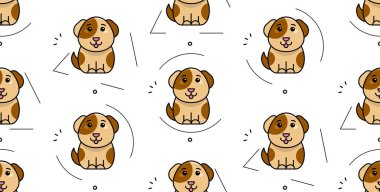 Köpeklerde kusursuz desen. Simge tasarımı. Şablon ögeleri