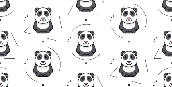 Bezešvé Vzory Pandami Design Ikon Prvky Šablony — Stockový vektor