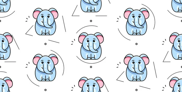 Seamless Pattern Elephants Icon Design Template Elements — Stock Vector