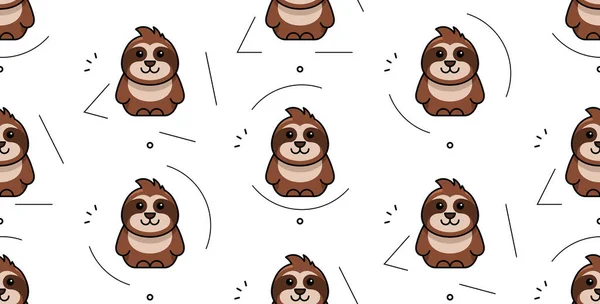Modèle Sans Couture Avec Sloths Icône Design Éléments Modèle — Image vectorielle