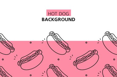 Sosisli sandviç geçmişi. Simge tasarımı. Şablon elementleri beyaz arkaplanda izole