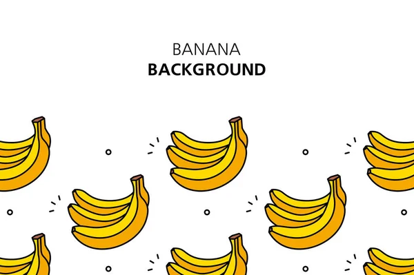 Banana Sfondo Icona Design Elementi Del Modello Isolato Sfondo Bianco — Vettoriale Stock