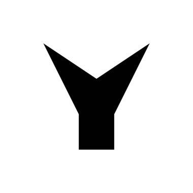 Y harfi logosu. Logo tasarımı. Şablon elementleri Geometrik soyut logo