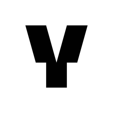 Y harfi logosu. Logo tasarımı. Şablon elementleri Geometrik soyut logo