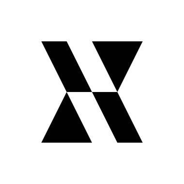X harfi logosu. Logo tasarımı. Şablon elementleri Geometrik soyut logo