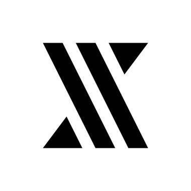 X harfi logosu. Logo tasarımı. Şablon elementleri Geometrik soyut logo