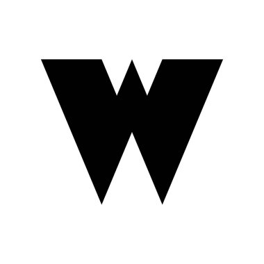 W harfi logosu. Logo tasarımı. Şablon elementleri Geometrik soyut logo