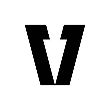 V harfi logosu. Logo tasarımı. Şablon elementleri Geometrik soyut logo