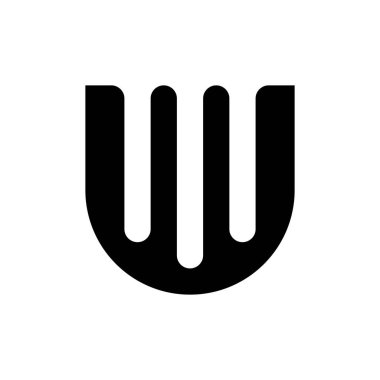 U harfi logosu. Logo tasarımı. Şablon elementleri Geometrik soyut logo