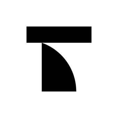 T harfi logosu. Logo tasarımı. Şablon elementleri Geometrik soyut logo