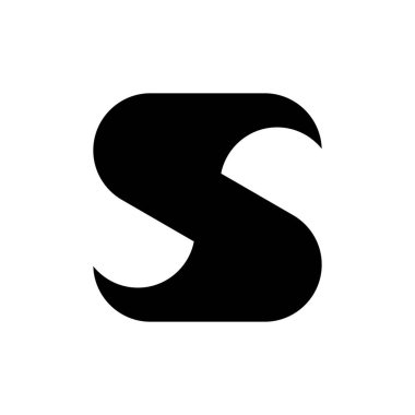 S harfi logosu. Logo tasarımı. Şablon elementleri Geometrik soyut logo