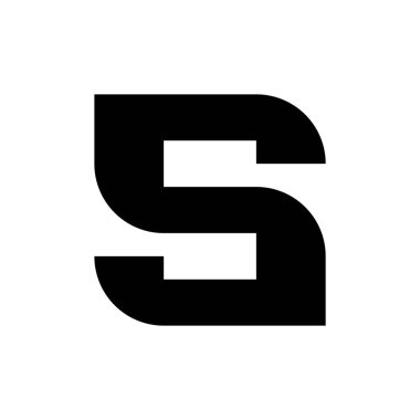 S harfi logosu. Logo tasarımı. Şablon elementleri Geometrik soyut logo