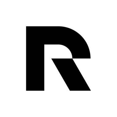 R harfi logosu. Logo tasarımı. Şablon elementleri Geometrik soyut logo