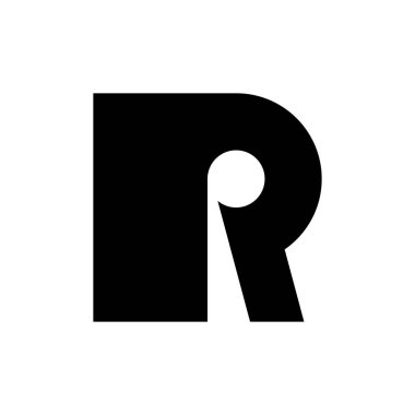 R harfi logosu. Logo tasarımı. Şablon elementleri Geometrik soyut logo