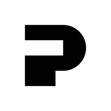P harfi logosu. Logo tasarımı. Şablon elementleri Geometrik soyut logo
