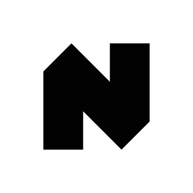 N harfi logosu. Logo tasarımı. Şablon elementleri Geometrik soyut logo