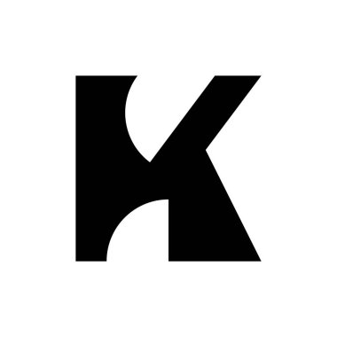 K harfi logosu. Logo tasarımı. Şablon elementleri Geometrik soyut logo