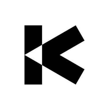 K harfi logosu. Logo tasarımı. Şablon elementleri Geometrik soyut logo