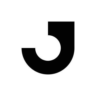 J harfi logosu. Logo tasarımı. Şablon elementleri Geometrik soyut logo