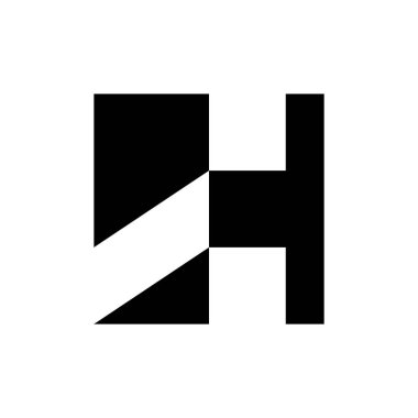 H harfi logosu. Logo tasarımı. Şablon elementleri Geometrik soyut logo