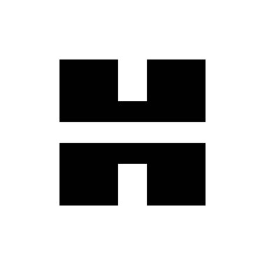 H harfi logosu. Logo tasarımı. Şablon elementleri Geometrik soyut logo