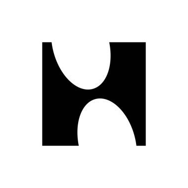 H harfi logosu. Logo tasarımı. Şablon elementleri Geometrik soyut logo