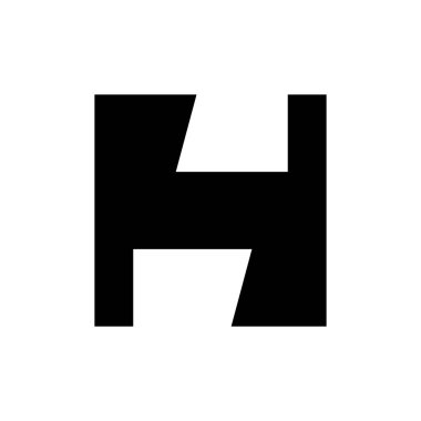H harfi logosu. Logo tasarımı. Şablon elementleri Geometrik soyut logo