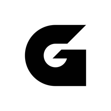 G harfi logosu. Logo tasarımı. Şablon elementleri Geometrik soyut logo