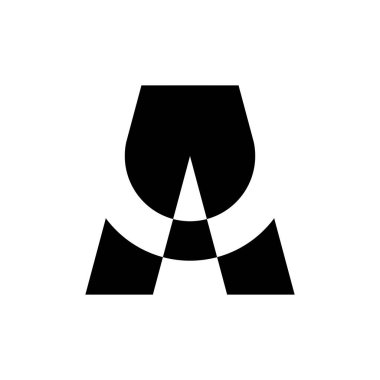 A harfi logosu. Logo tasarımı. Şablon elementleri Geometrik soyut logo