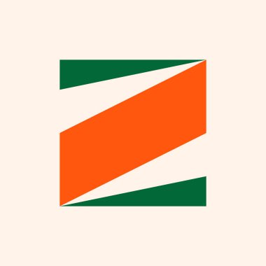Z harfi logosu. Logo tasarımı. Şablon elementleri Geometrik soyut logo