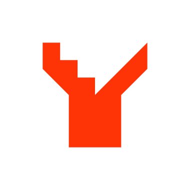 Y harfi logosu. Logo tasarımı. Şablon elementleri Geometrik soyut logo